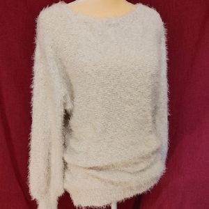 Cotton acrylic white sweater sz L